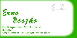 erno meszko business card